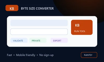 Byte Size Converter tool preview