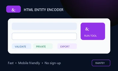 HTML Entity Encoder Decoder tool preview