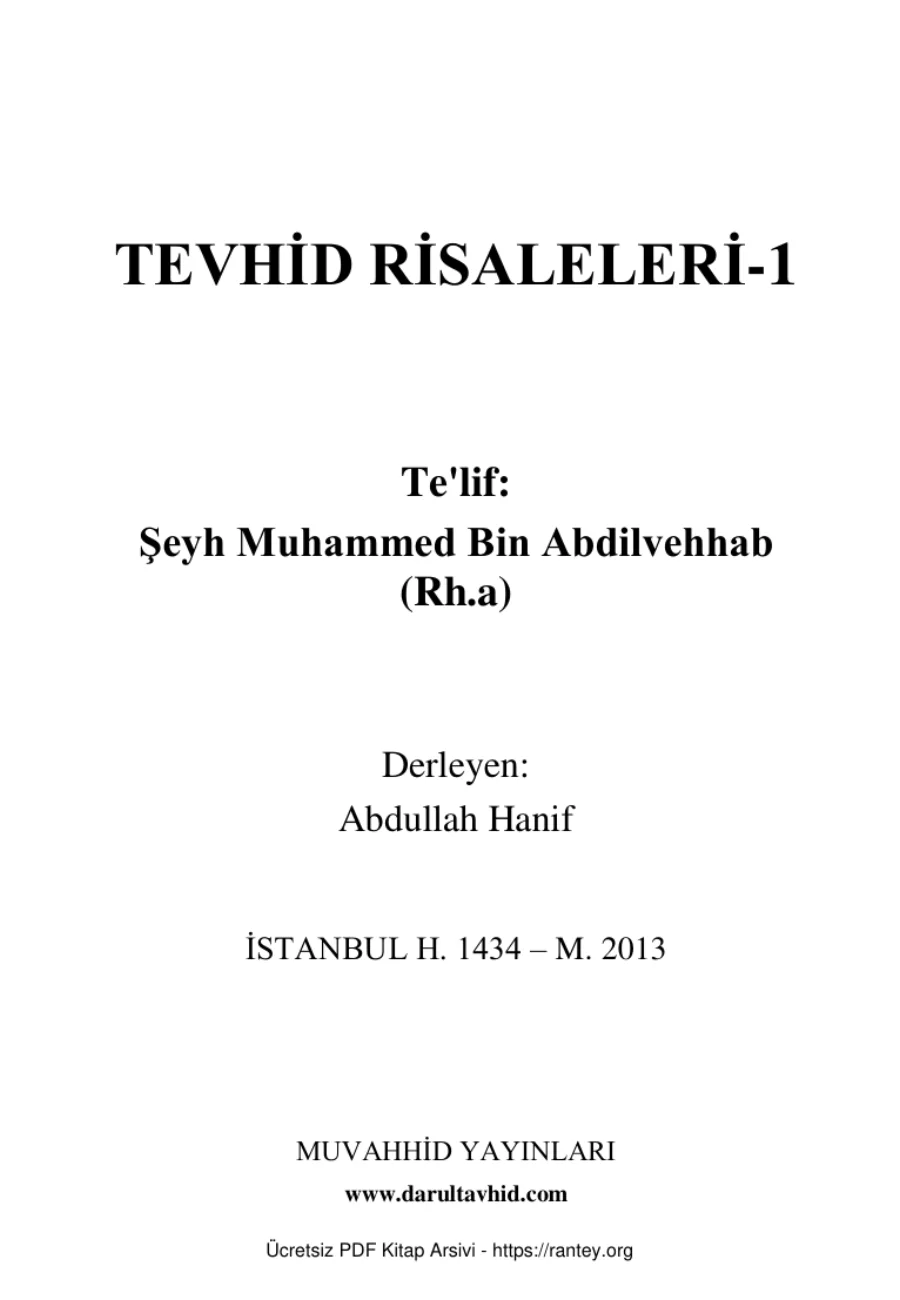 1 Seyh Muhammed Bin Abdilvehhab Ebu Abdulmumin Tekin Mıhçı kapak görseli