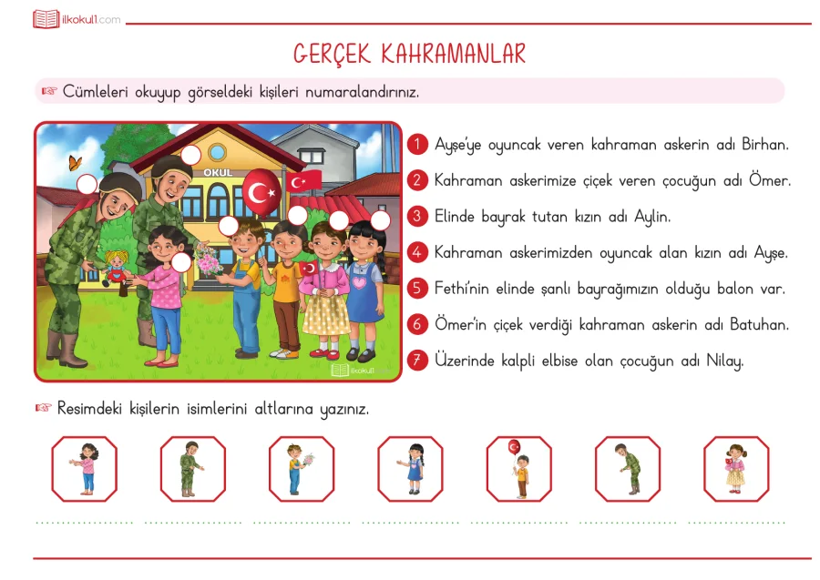 1. Sınıf Türkçe Okuma Anlama - Gerçek Kahramanlar kapak görseli