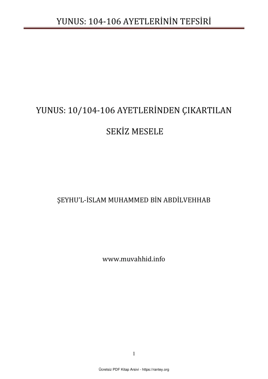 106 AYETLERİNİN TEFSİRİ Ebu Abdulmumin Tekin Mıhçı kapak görseli