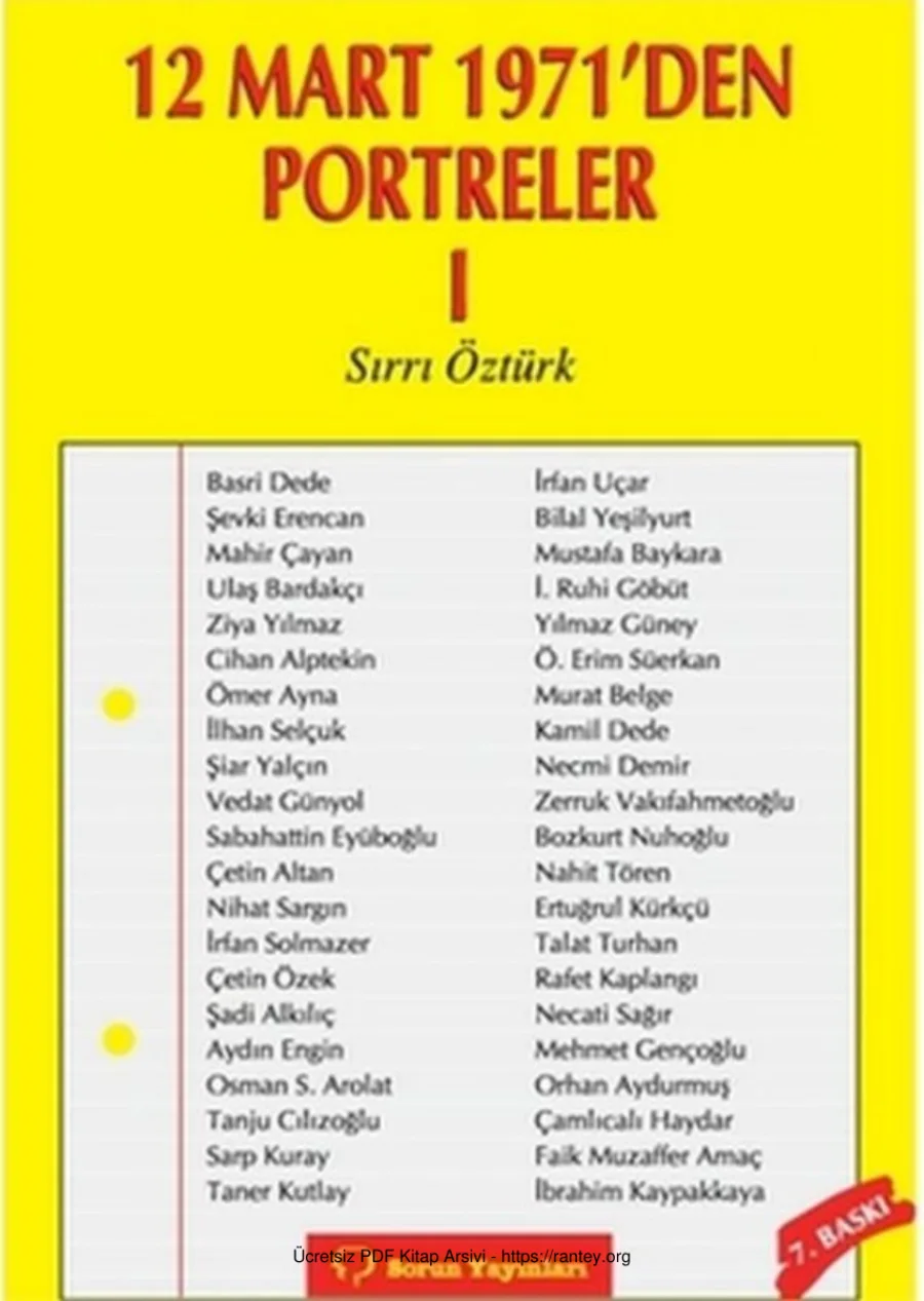 12 Mart 1971den Portreler I kapak görseli
