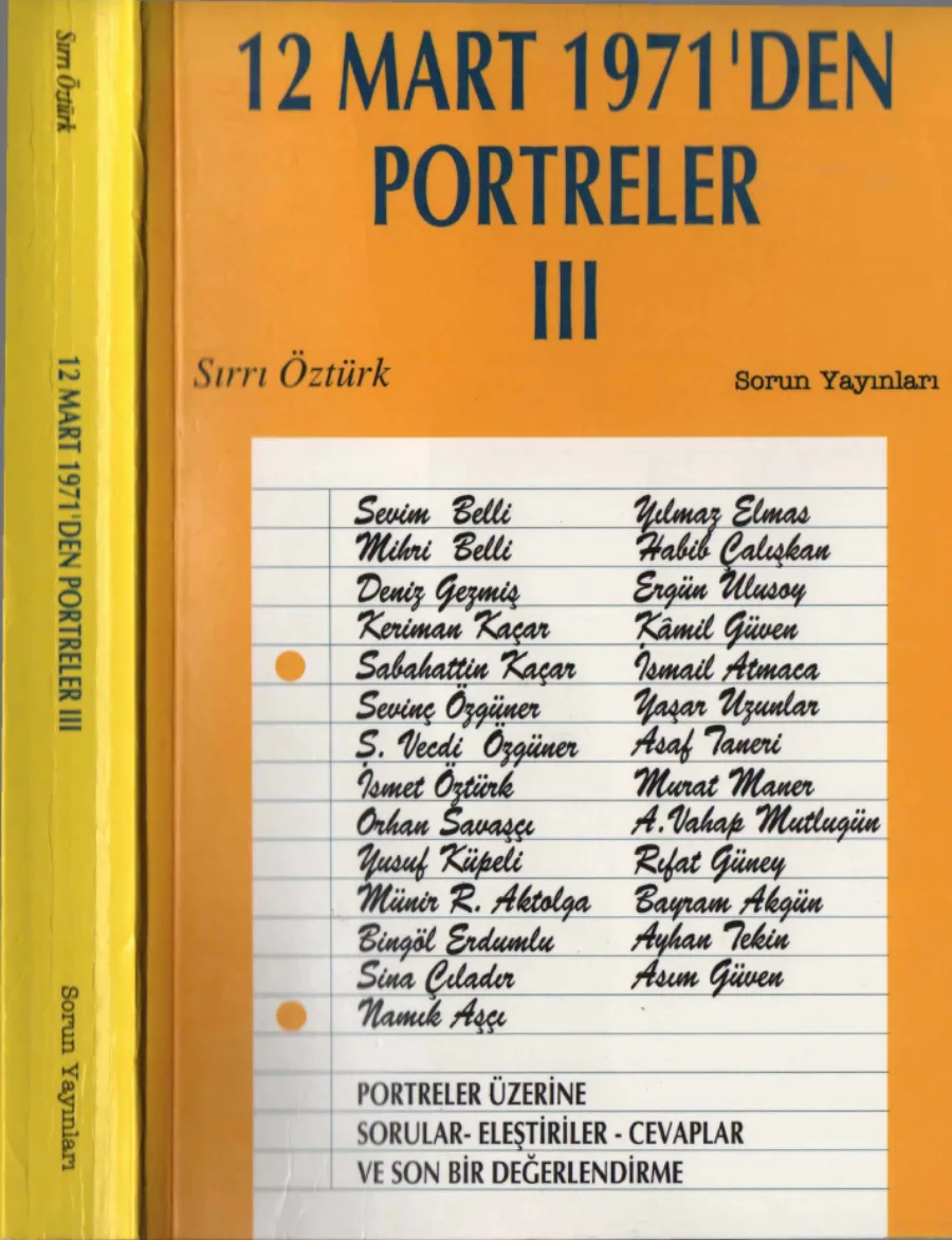 12 Mart 1971den Portreler III kapak görseli