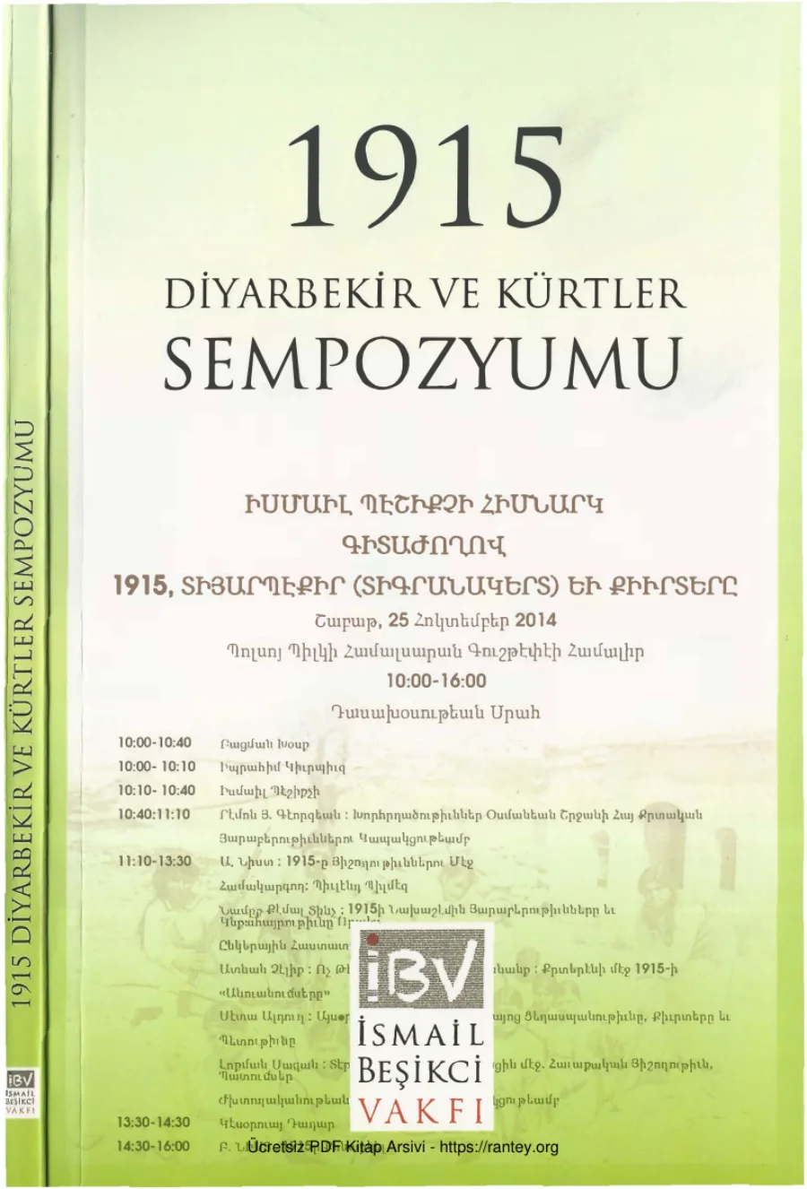 1915 Diyarbekir ve Kürtler Sempozyumu kapak görseli