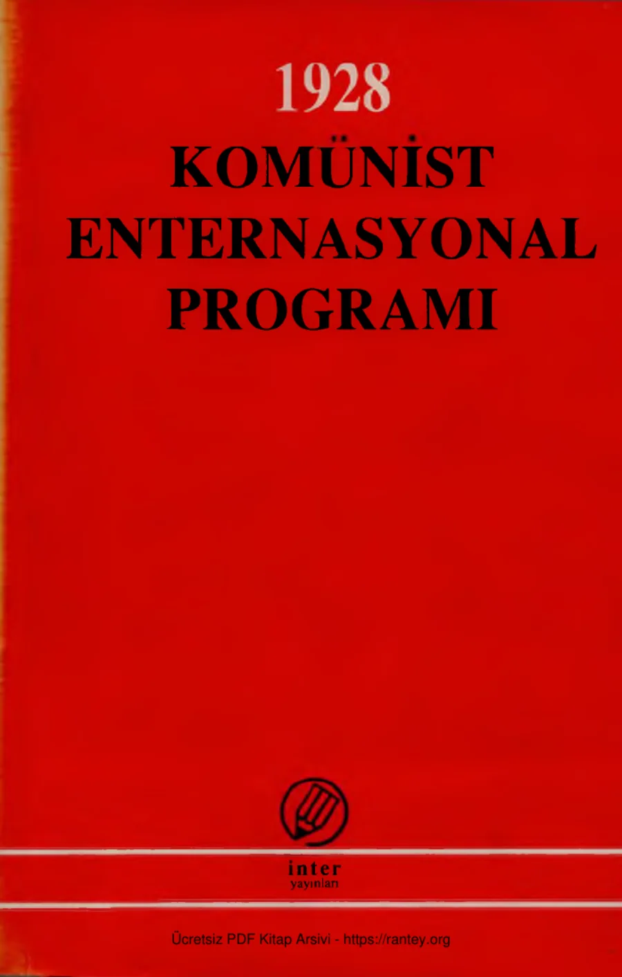 1928 Komünist Enternasyonal Programı kapak görseli