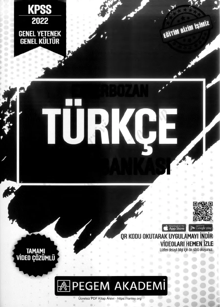 2022 Pegem Ezberbozan türkçe soru bankası kapak görseli