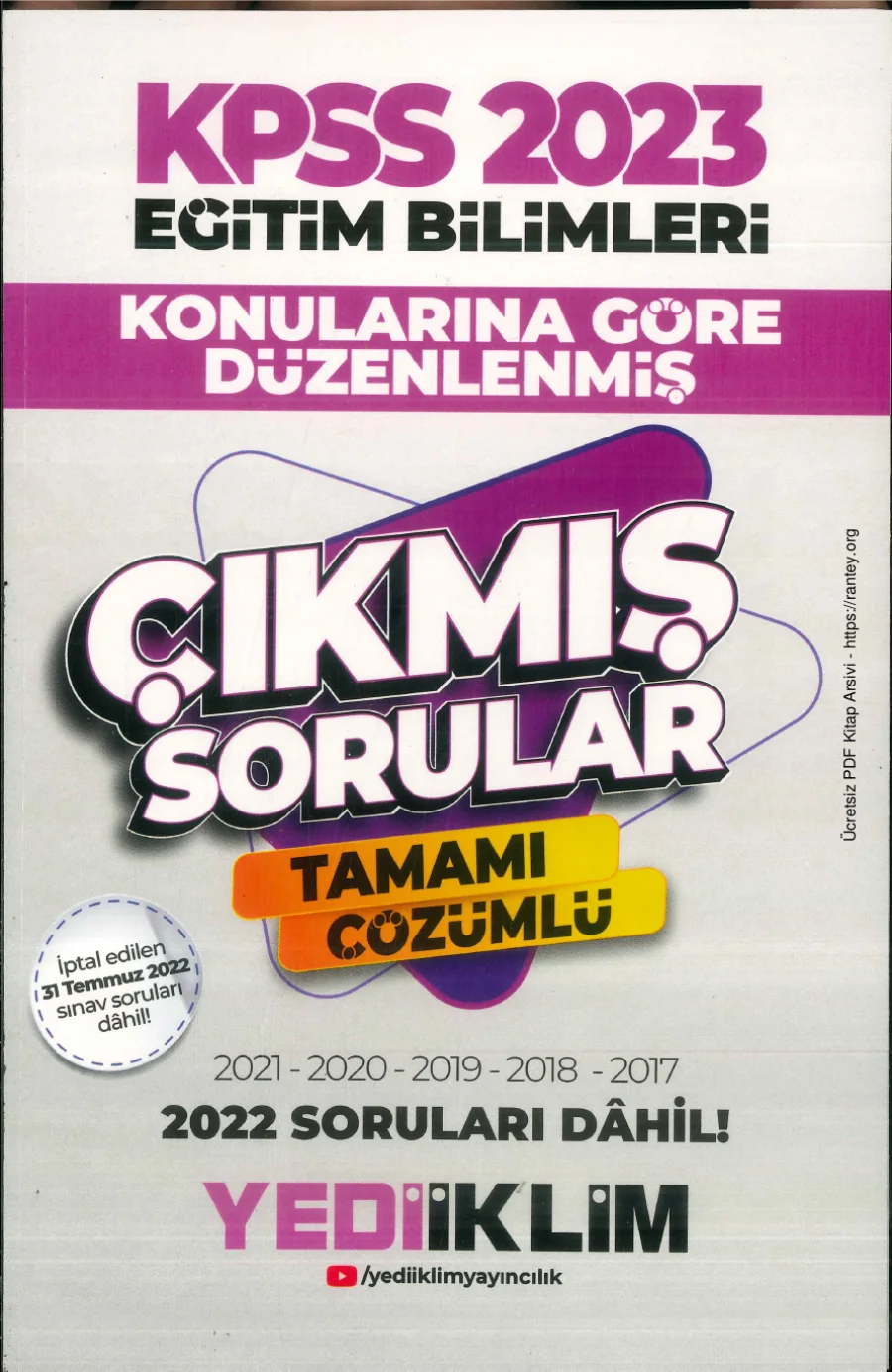 2023 YEDİİKLİM SON 6 YIL EĞİTİM KONU KONU ÇIKMIŞ SORULAR kapak görseli