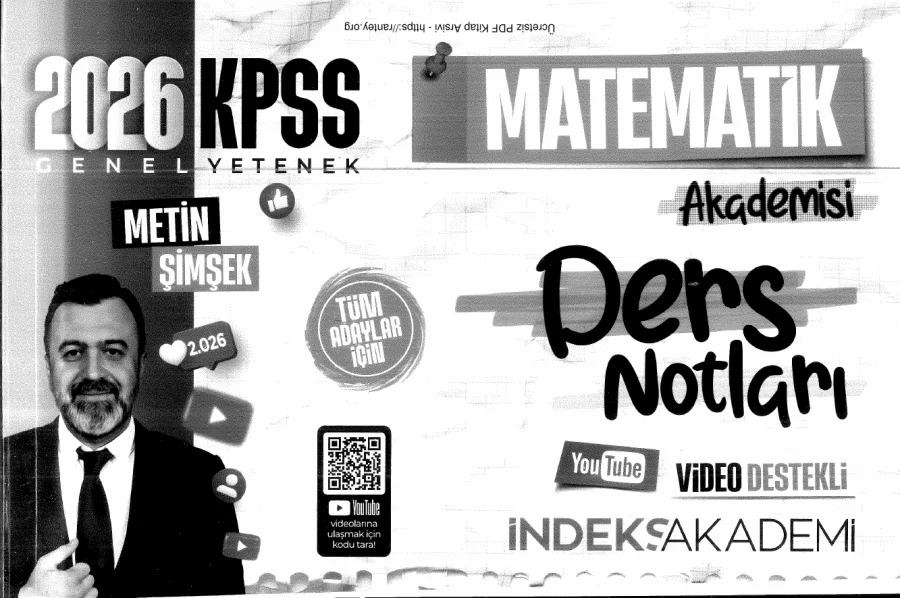 2026 İndeks Metin Şimşek Matematik Ders Notları kapak görseli