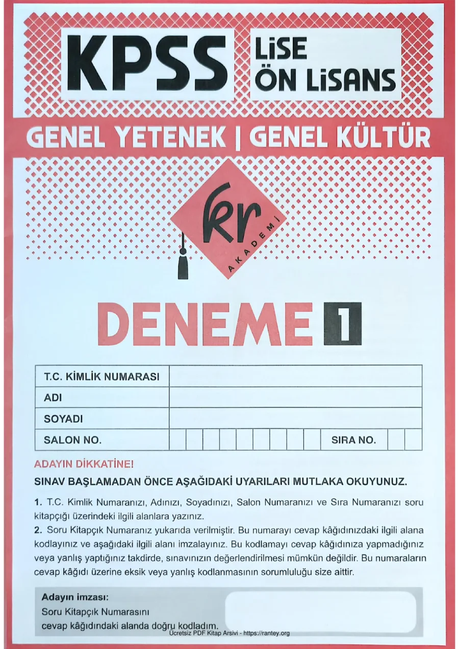 2026 KR AKADEMİ LİSE ÖN LİSANS T G 1 kapak görseli