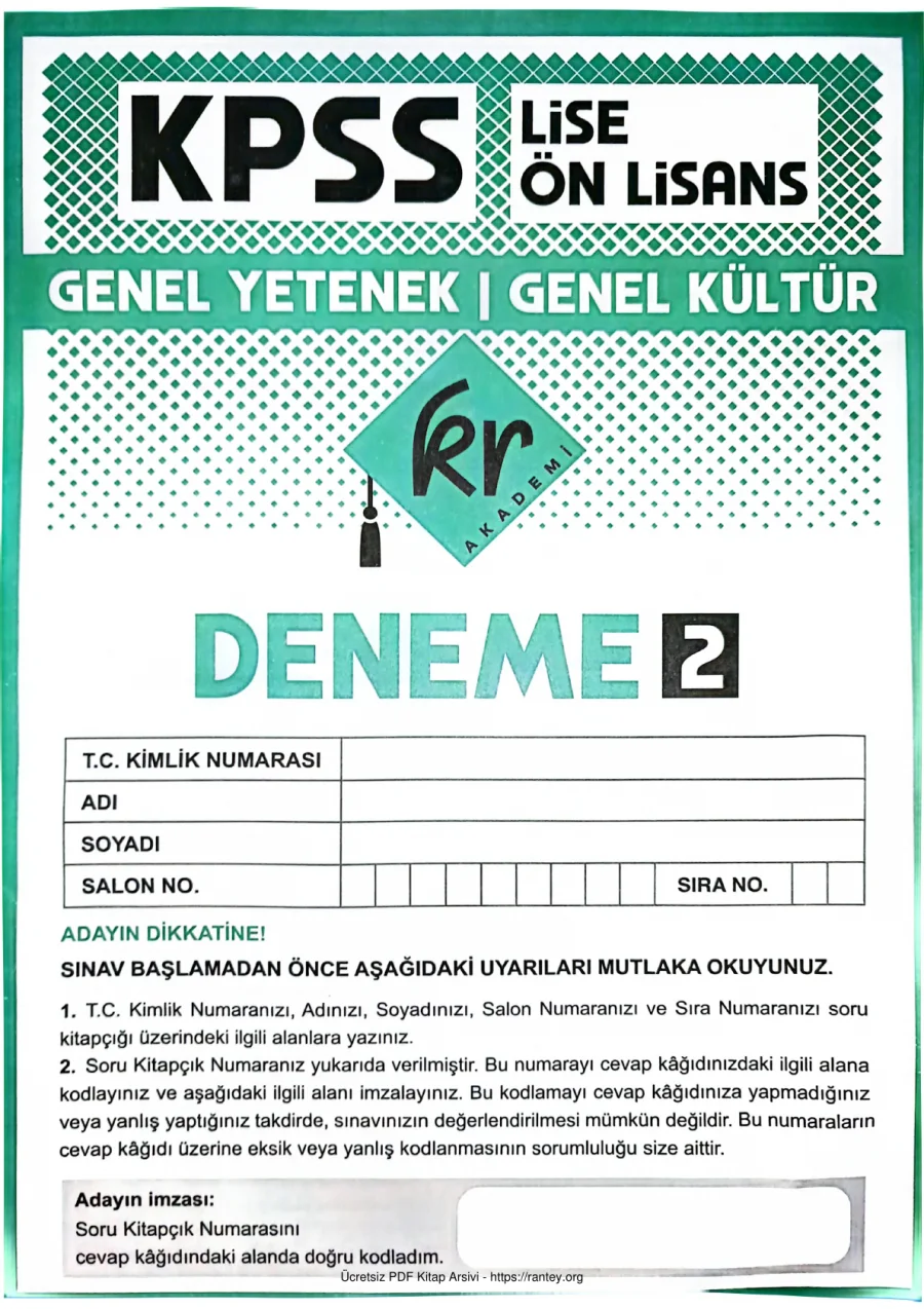2026 KR AKADEMİ LİSE ÖN LİSANS T G 2 kapak görseli