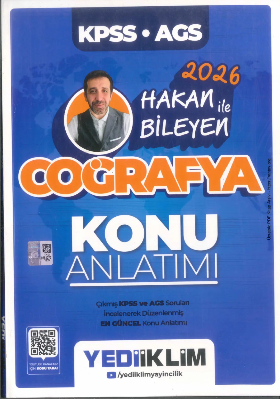 2026 YEDİİKLİM KPSS AGS HAKAN BİLEYENLE COĞRAFYA KONU ANLATIM RENKLİ kapak görseli