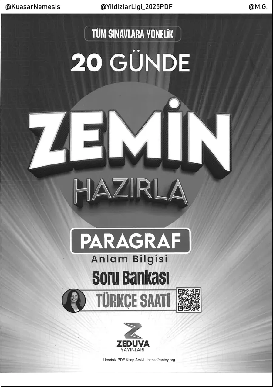 2026 Zeduva Yayınları 20 Gunde Zemin Hazırla Paragraf Soru Bankası kapak görseli