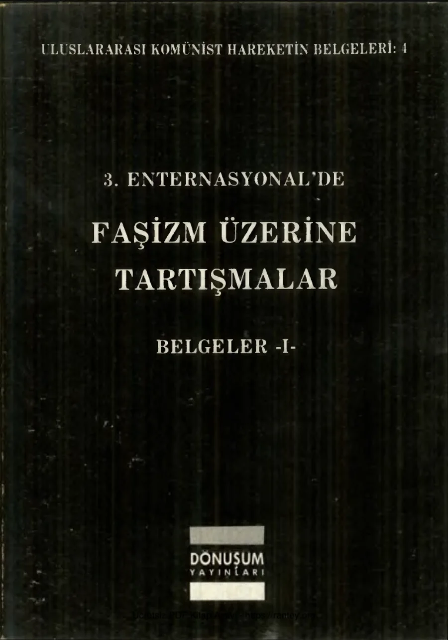 3. Enternasyonal'de Faşizm Üzerine Tartışmalar Belgeler I kapak görseli