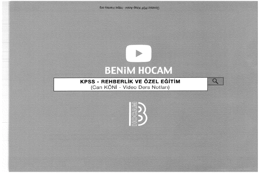 345 BENİM HOCAM REHBERLİK ÖZEL EĞİTİM VİDEO DERS NOTU kapak görseli