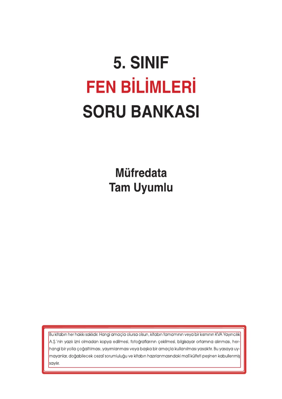 5 Sınıf Fen Bilimleri Soru Bankası 2116 kapak görseli