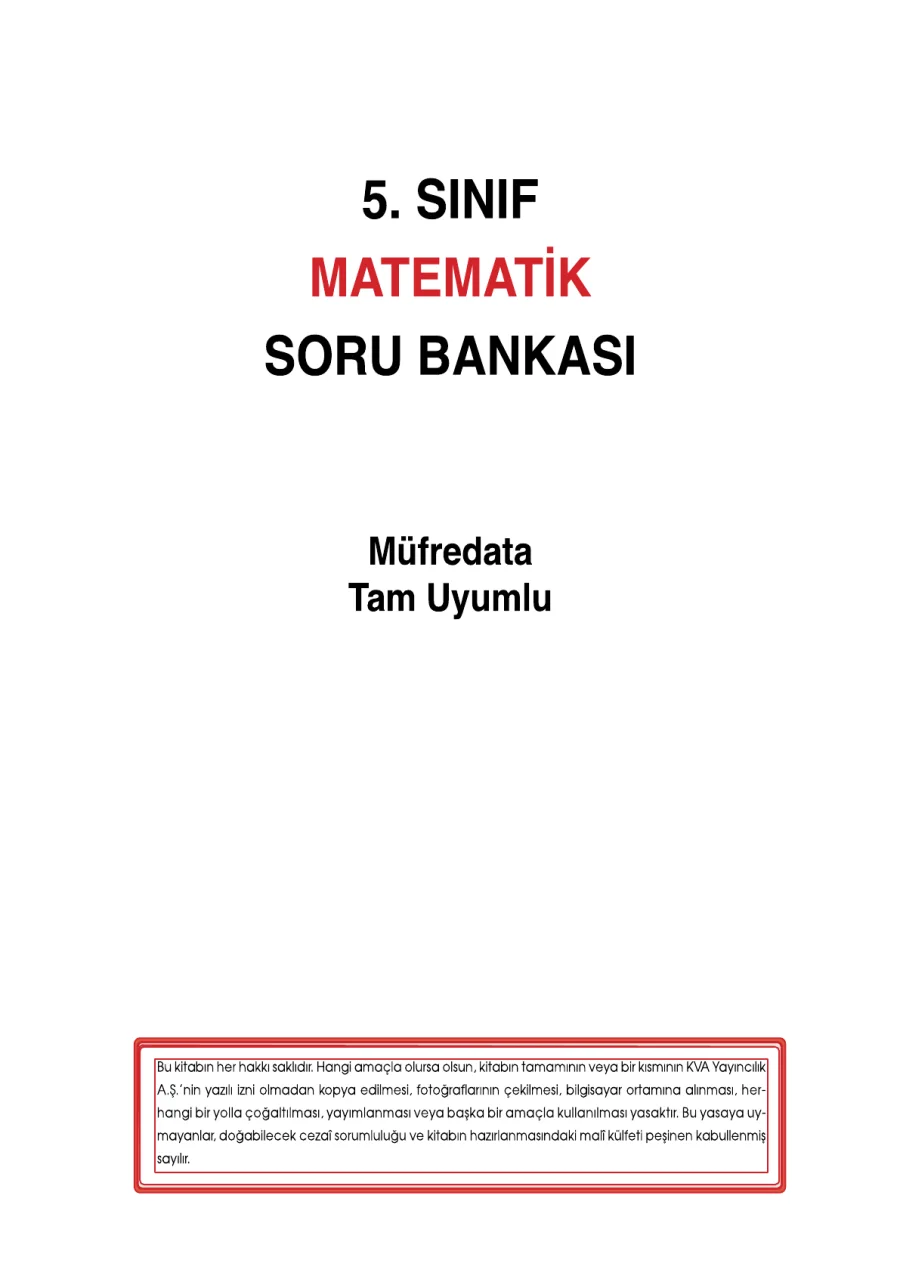 5 Sınıf Matematik Soru Bankası 2037 kapak görseli