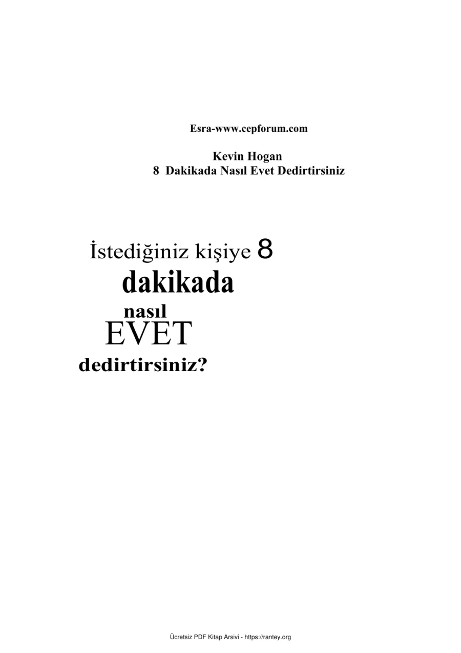 8 Dakikada Nasil Evet Dedirtirsiniz kapak görseli