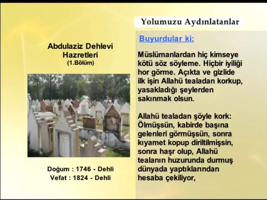 Abdülaziz Dehlevi Hazretleri 1. Bölüm - Yolumuzu Aydınlatanlar kapak görseli
