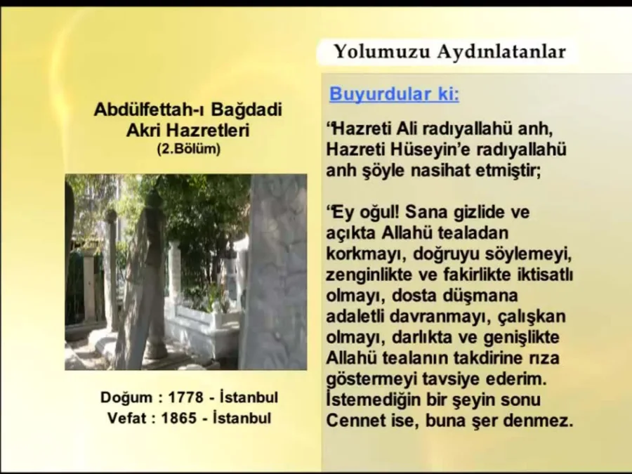 Abdülfettah Bağdadi Akri Hazretleri 2. Bölüm - Yolumuzu Aydınlatanlar kapak görseli