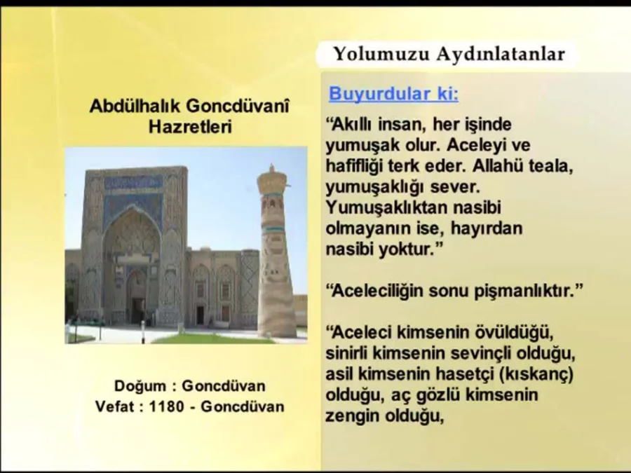 Abdülhalik Gücdüvani Hazretleri 1. Bölüm - Yolumuzu Aydınlatanlar kapak görseli
