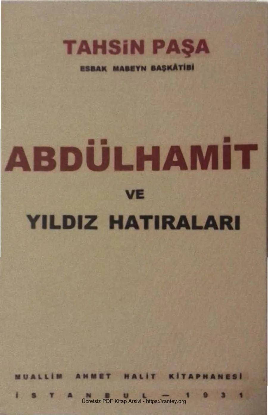 Abdülhamit ve Yıldız Hatıraları kapak görseli