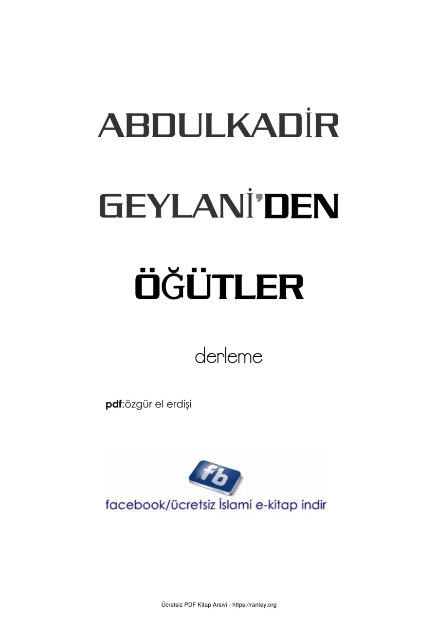 ABDÜLKADİR GEYLNİ DEN ÖĞÜTLER Ebu Abdulmumin Tekin Mıhçı kapak görseli