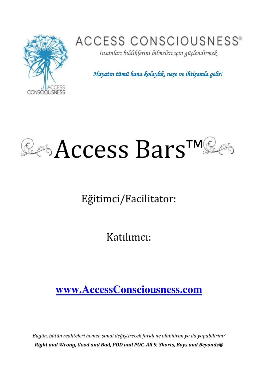 Access Bars El Kitabı kapak görseli