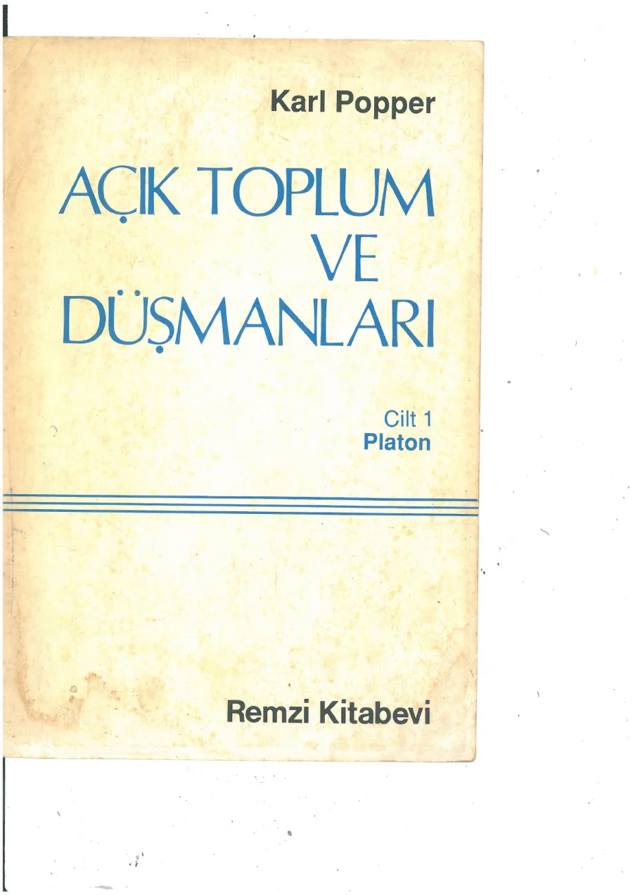 Açık Toplum ve Düşmanları kitap kapağı