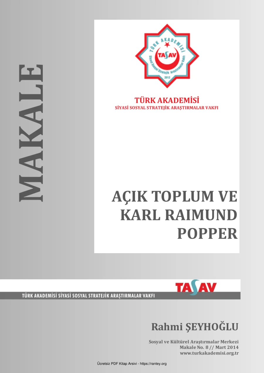 Açık Toplum ve Karl Popper kapak görseli