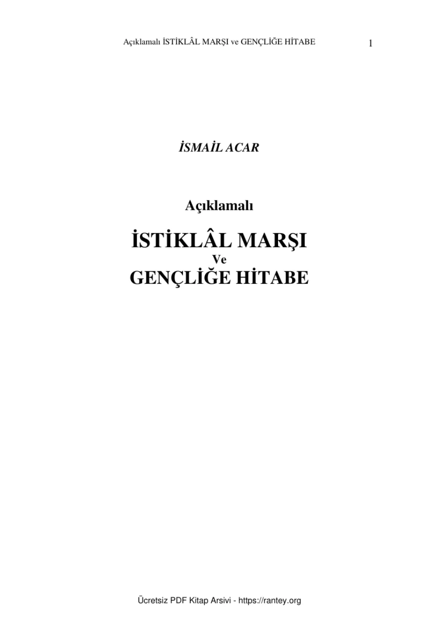 Aciklamali Istiklal Marsi ve Genclige Hitabe kapak görseli