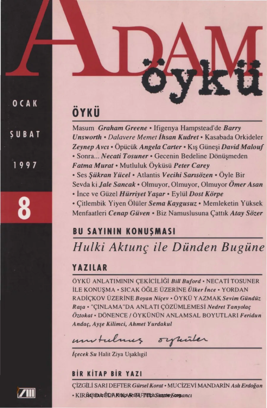 Adam Öykü Sayı 08 Ocak Şubat 1997 kapak görseli