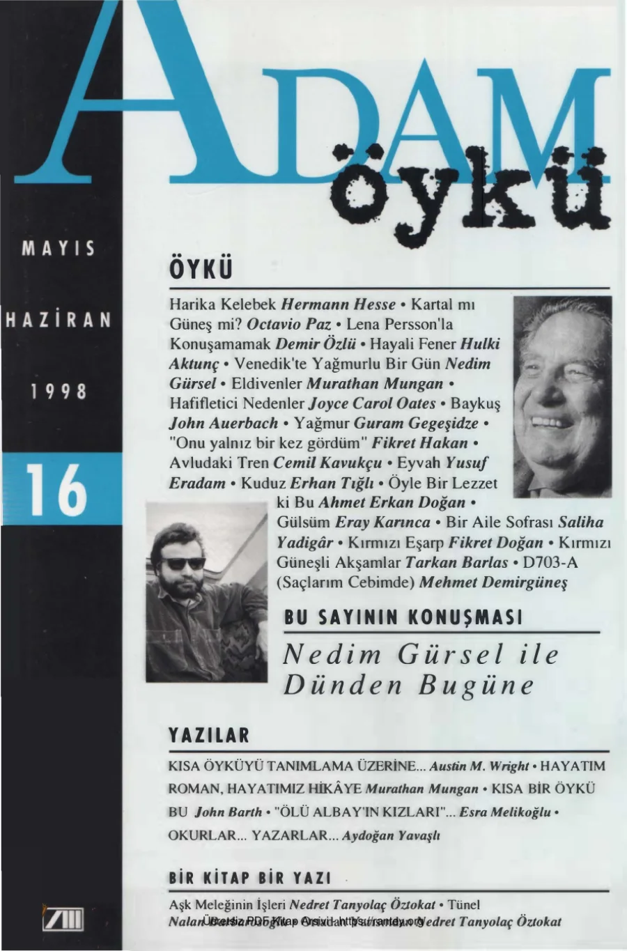 Adam Öykü Sayı 16 Mayıs Haziran 1998 kapak görseli