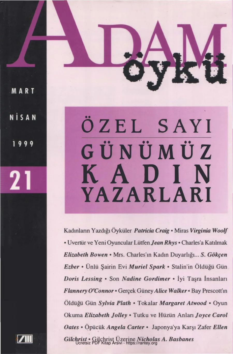 Adam Öykü Sayı 21 Mart Nisan 1999 kapak görseli
