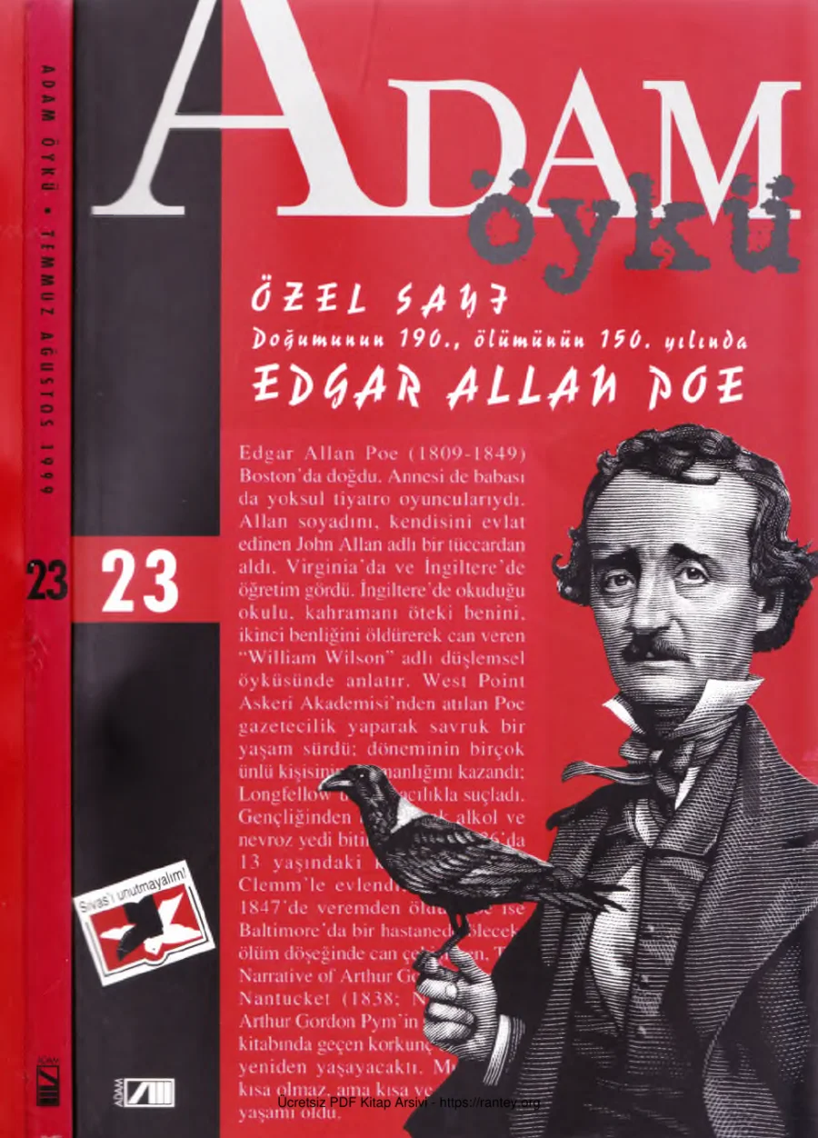 Adam Öykü Sayı 23 Temmuz Ağustos 1999 Edgar Allan Poe Özel Sayısı kapak görseli
