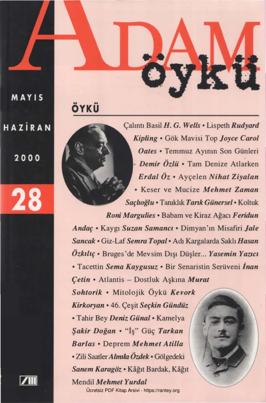 Adam Öykü Sayı 28 Mayıs Haziran 2000 kapak görseli