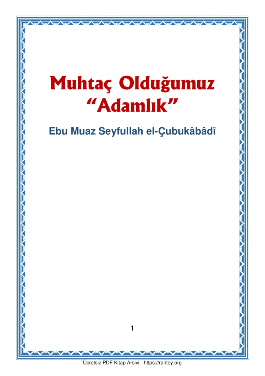 Adamlık kapak görseli