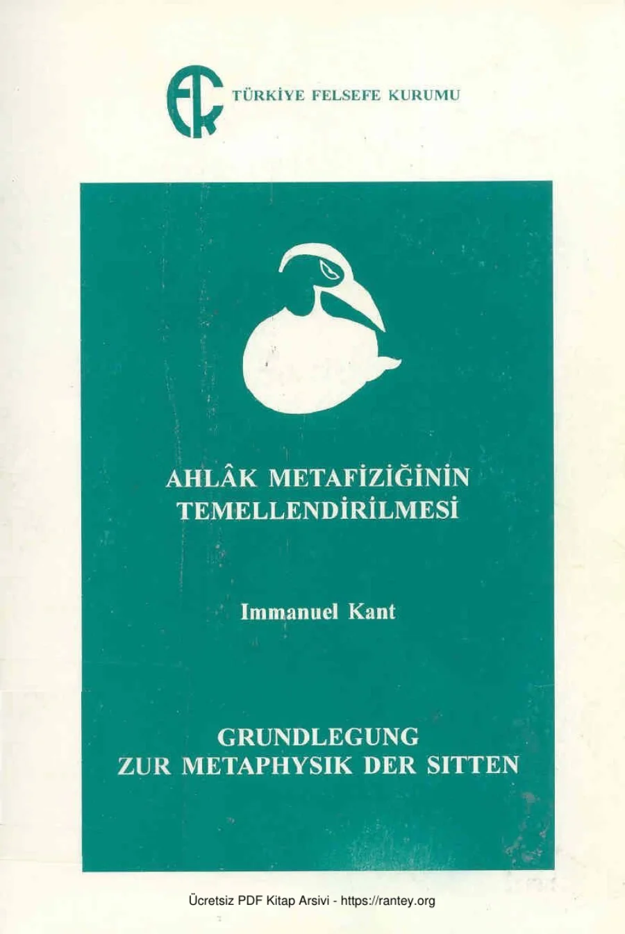 Ahlak Metafiziğinin Temellendirilmesi kapak görseli