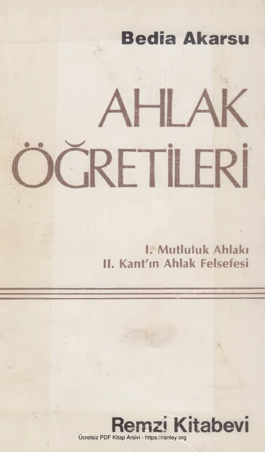 Ahlak Öğretileri kapak görseli