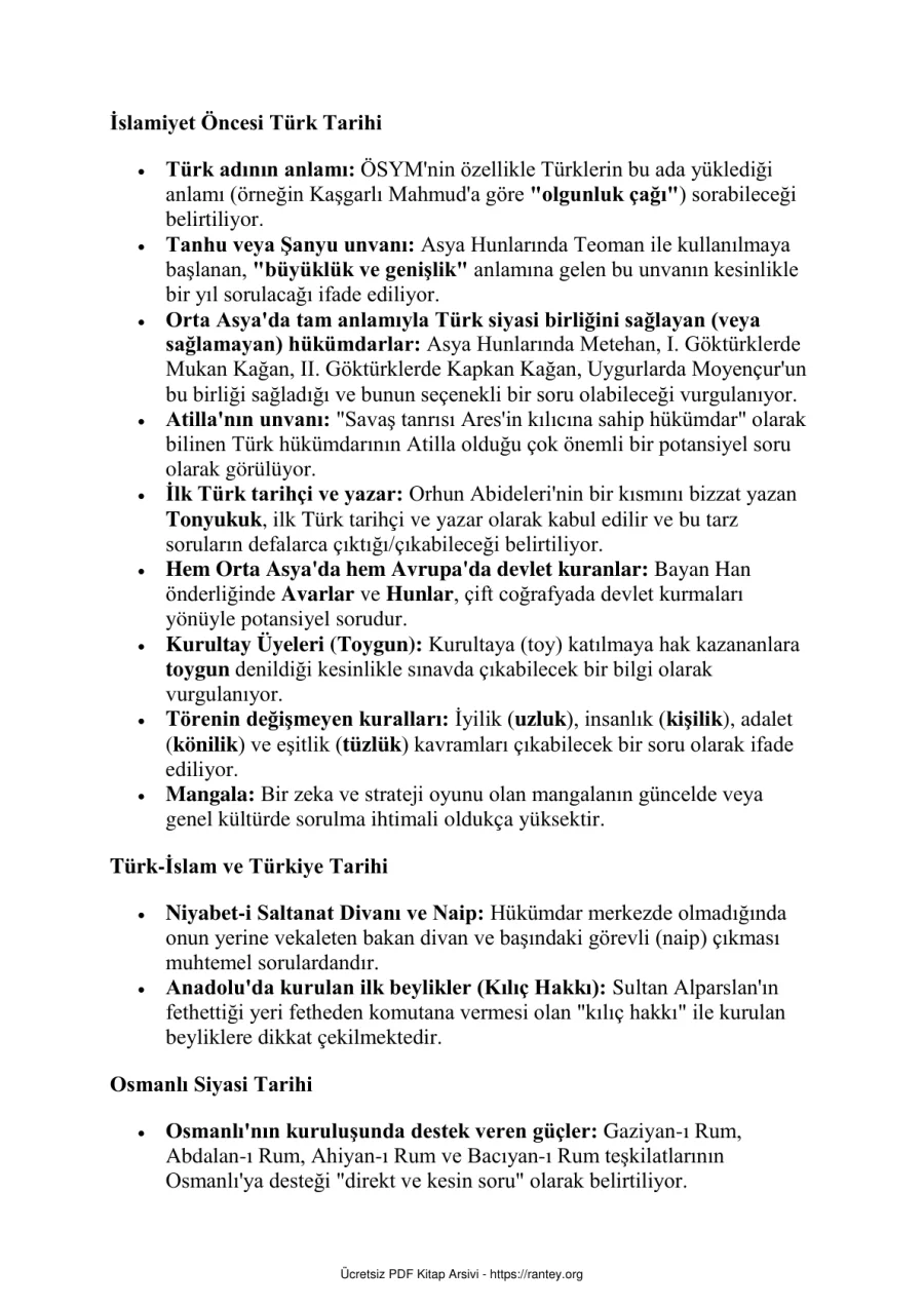 Ahmet hoca çıkabilecek sorular notu ve kronoloji kapak görseli