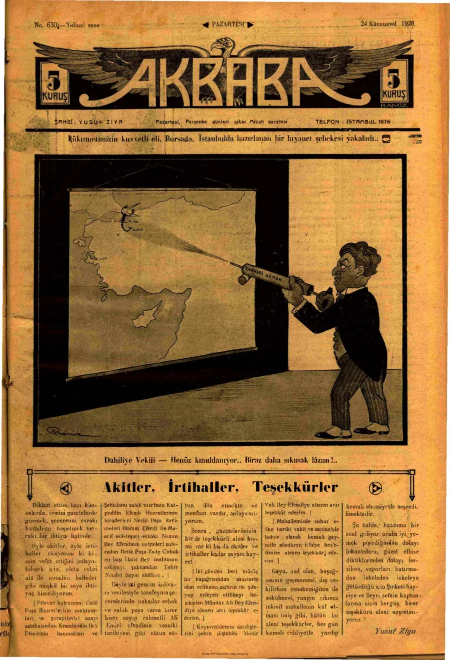 Akbaba 1928 Sayı 630 kapak görseli