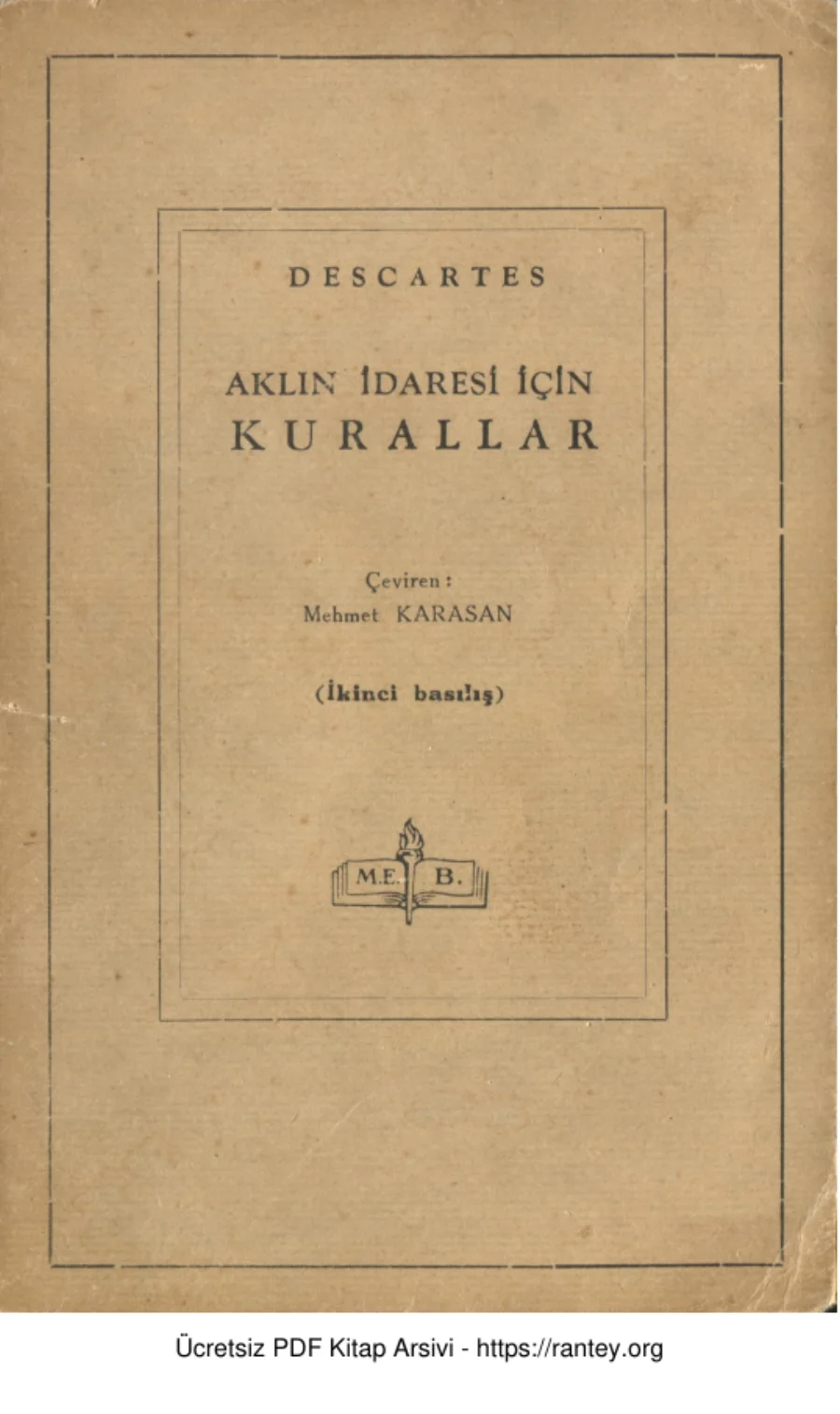 Aklın İdaresi İçin Kurallar MEB Yayınları kapak görseli