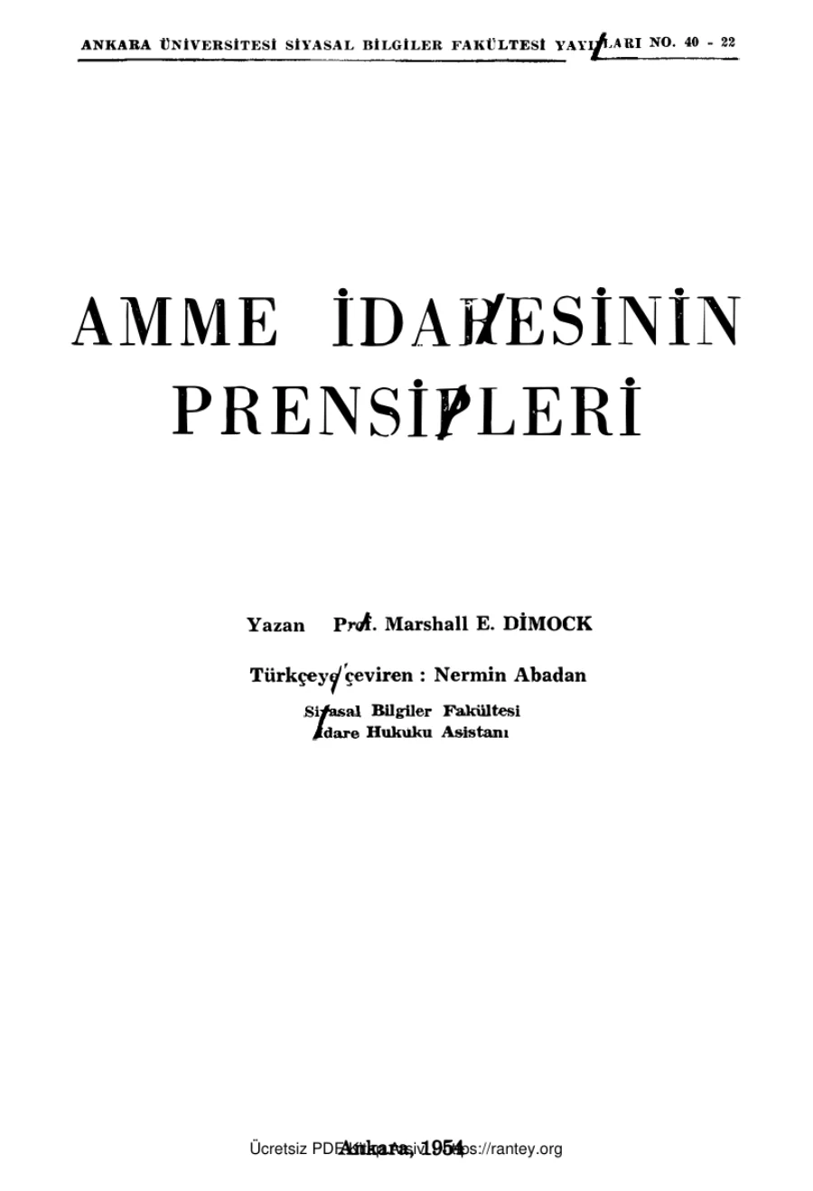 Amme İdaresinin Prensipleri kapak görseli