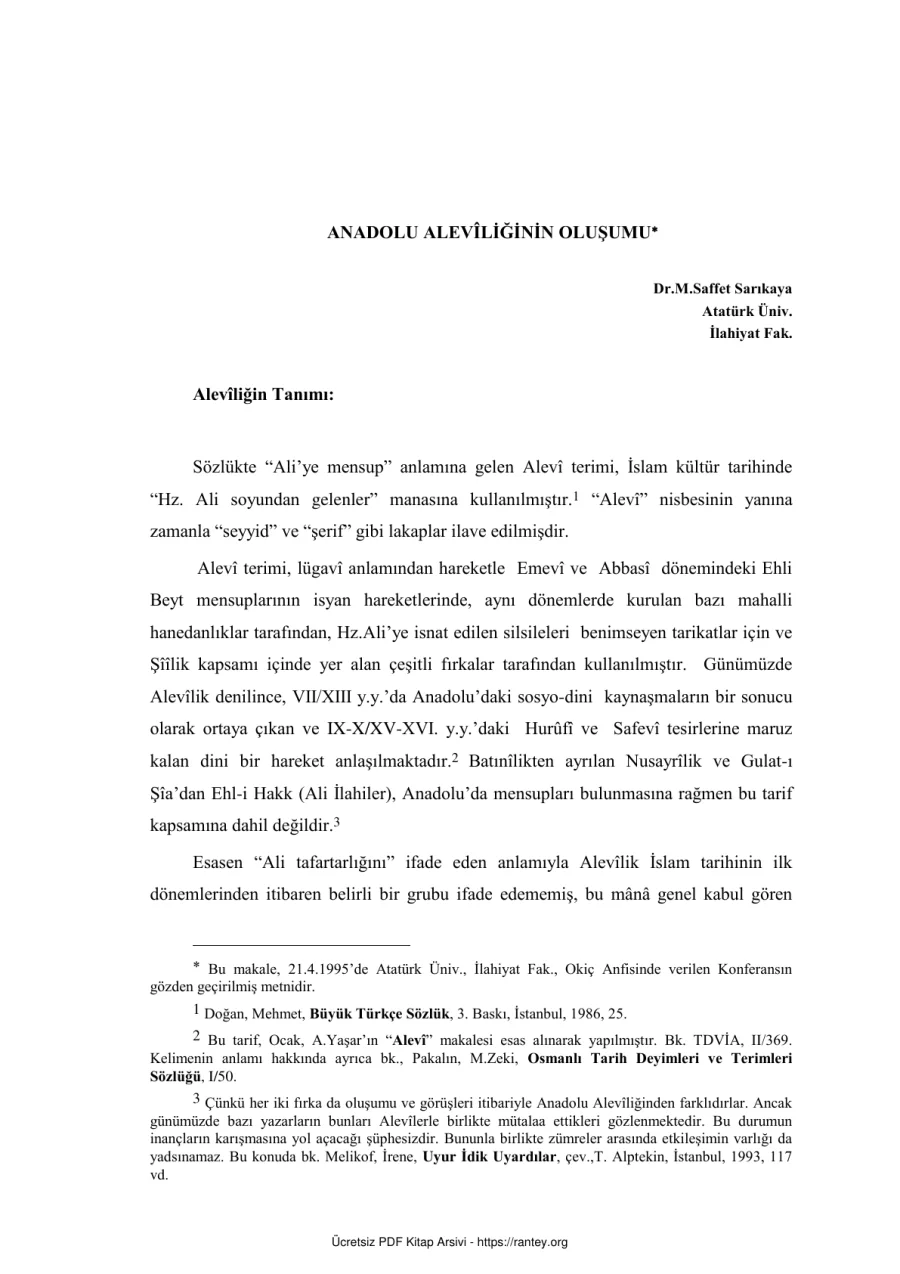 Anadolu Aleviliğinin Oluşumu kapak görseli