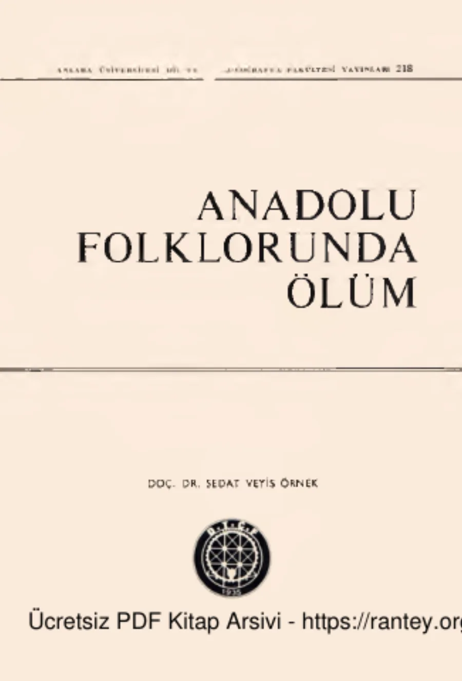 Anadolu Folkolorunda Ölüm kapak görseli