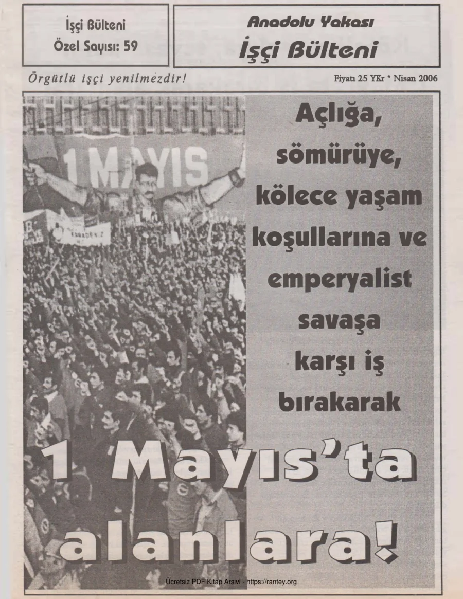 Anadolu Yakası İşçi Bülteni İşçi Bülteni Özel Sayı 059 Nisan 2006 kapak görseli