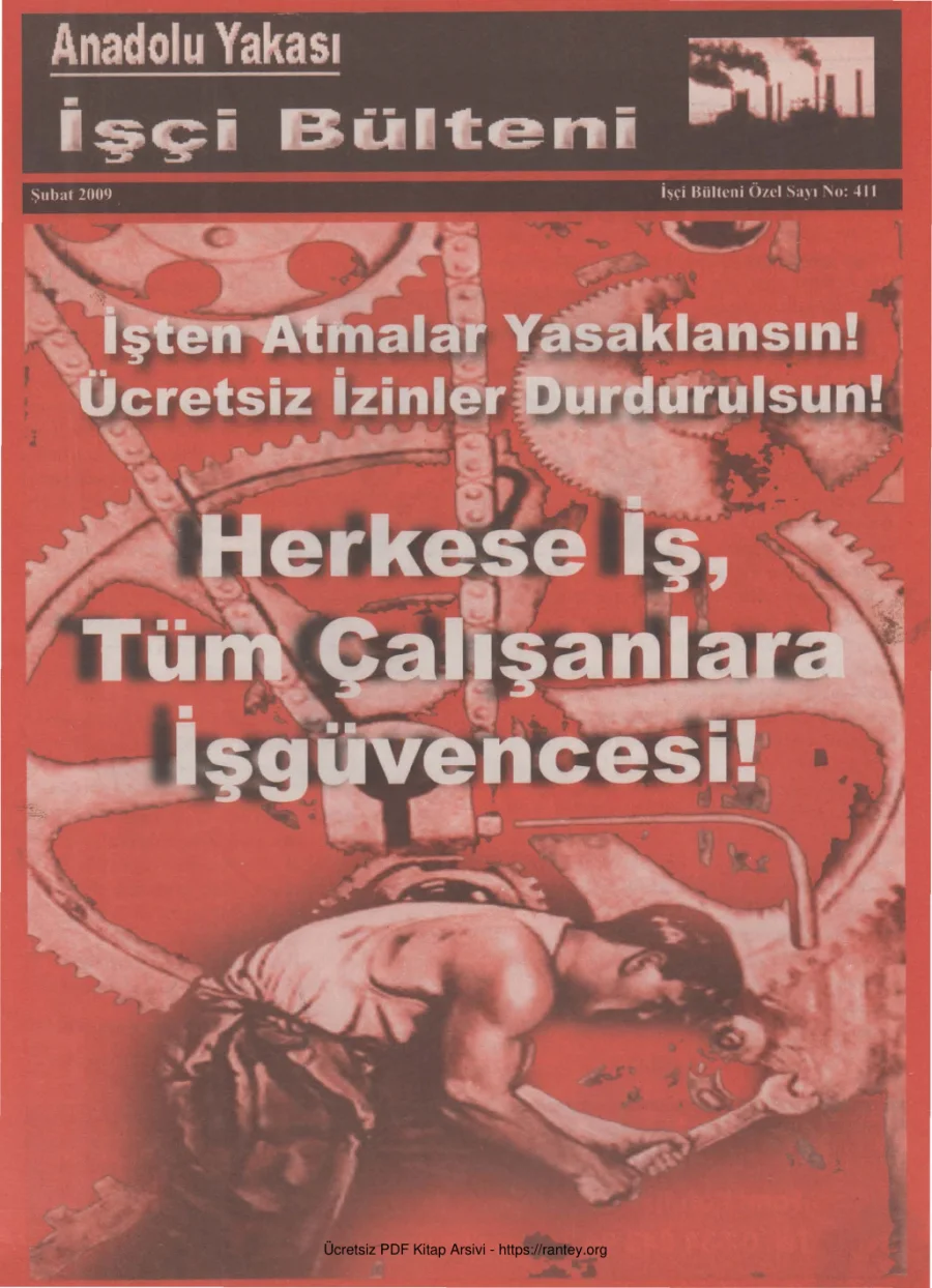Anadolu Yakası İşçi Bülteni İşçi Bülteni Özel Sayı 411 Şubat 2009 kapak görseli
