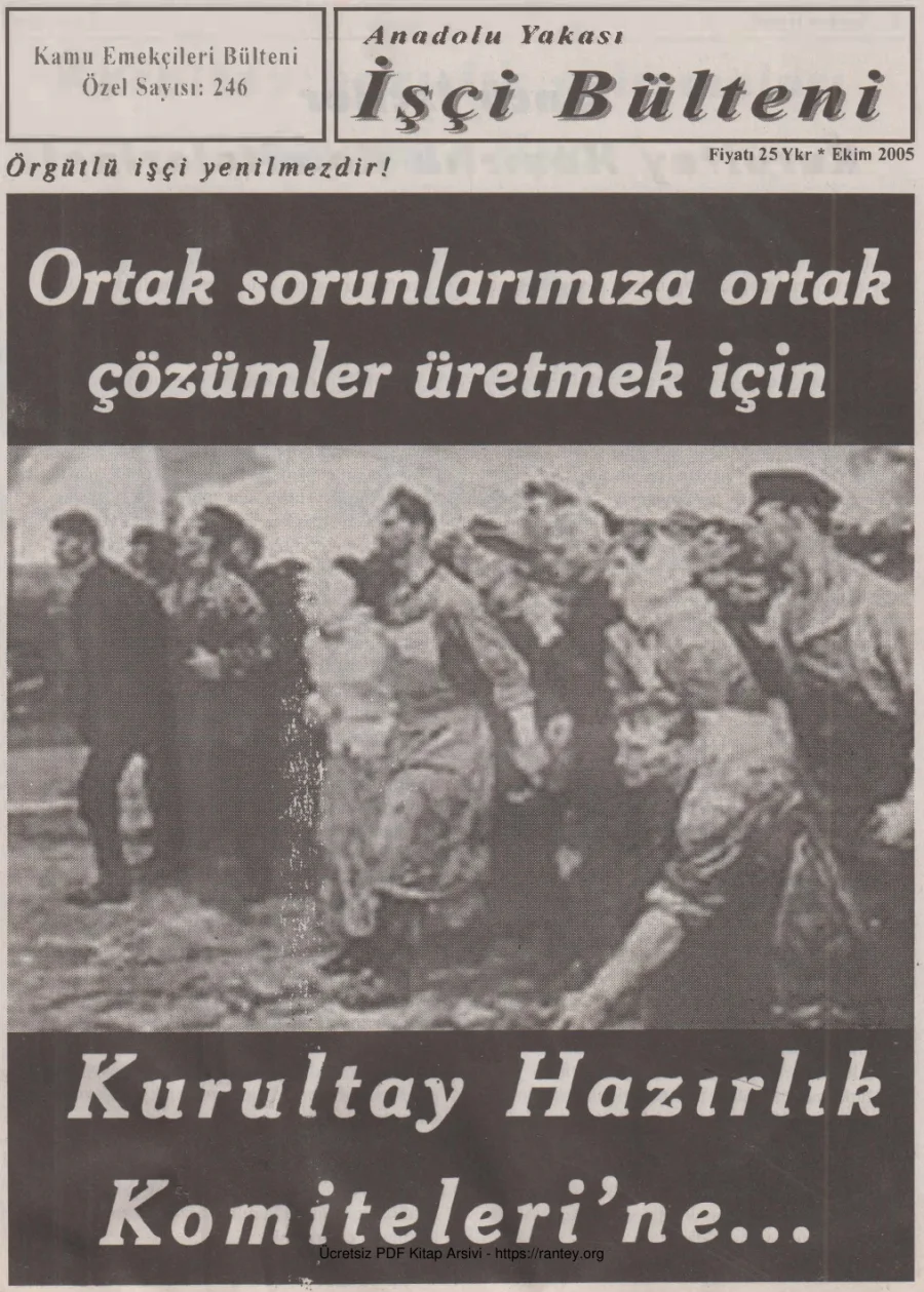 Anadolu Yakası İşçi Bülteni Kamu Emekçileri Bülteni Özel Sayı 246 Ekim 2005 kapak görseli