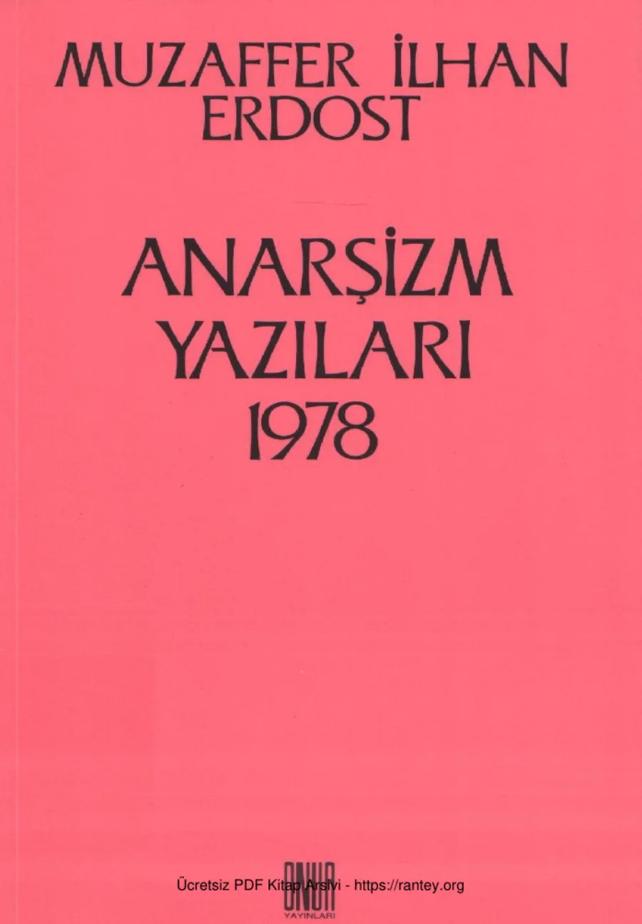 Anarşizm Yazıları 1978 kapak görseli