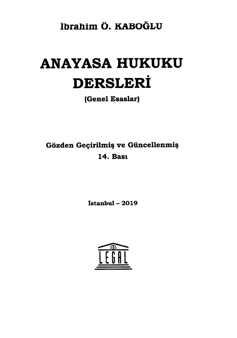 Anayasa Hukuku 2019 PDF kapak görseli