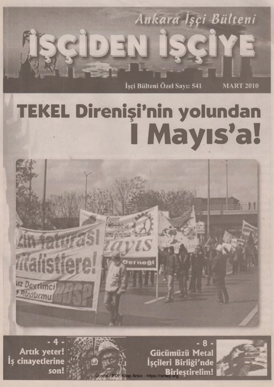 Ankara İşçi Bülteni İşçi Bülteni Özel Sayı 541 Mart 2010 kapak görseli